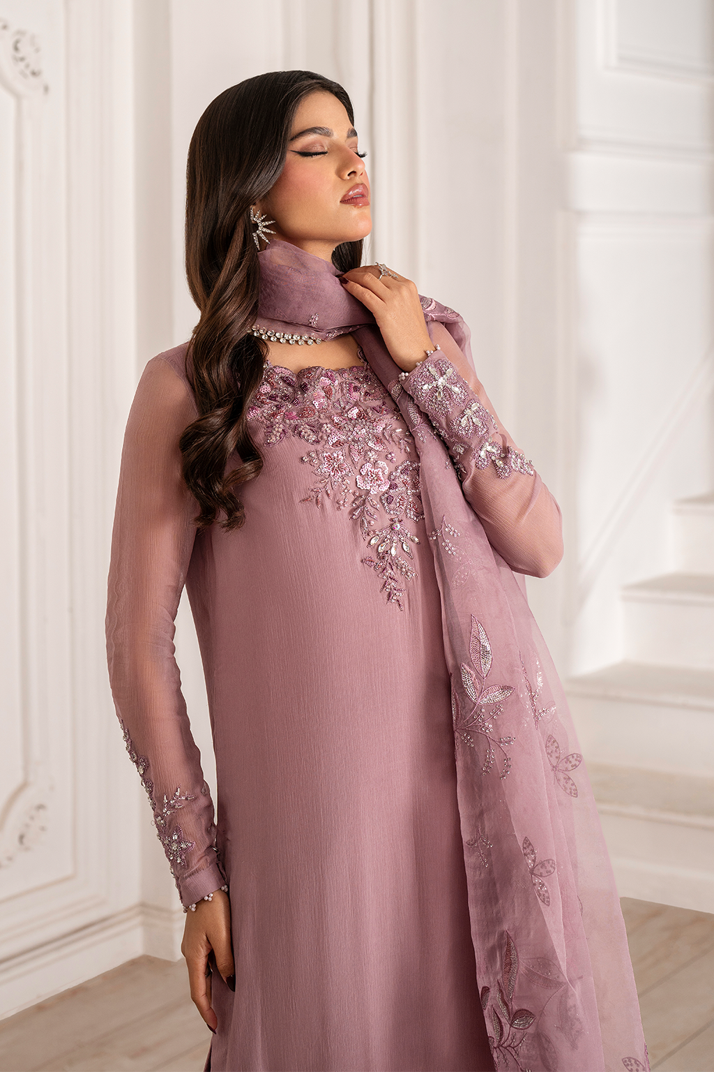 Iznik | Festive Formal |  UE-418 Embroidered Chiffon by Iznik - Designer Dress  - Type : Ladies Clothes - Available at Libayah - 100% Original 