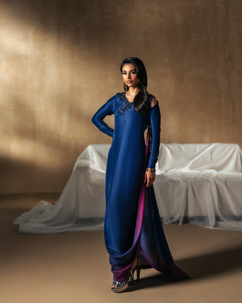 Vasal | Zyra Luxe Pret 26 | Sapphire drift by Vasal - Designer Dress  - Type : Ladies Clothes - Available at Libayah - 100% Original 