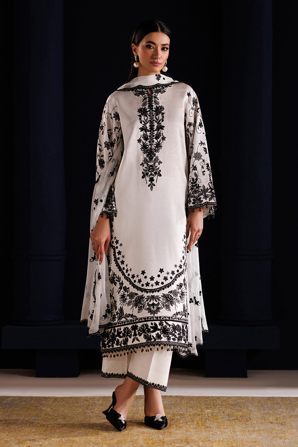 Baroque | Formals Collection | EMBROIDERED JACQUARD SILK UF-4442 by Baroque - Designer Dress  - Type : Ladies Clothes - Available at Libayah - 100% Original 