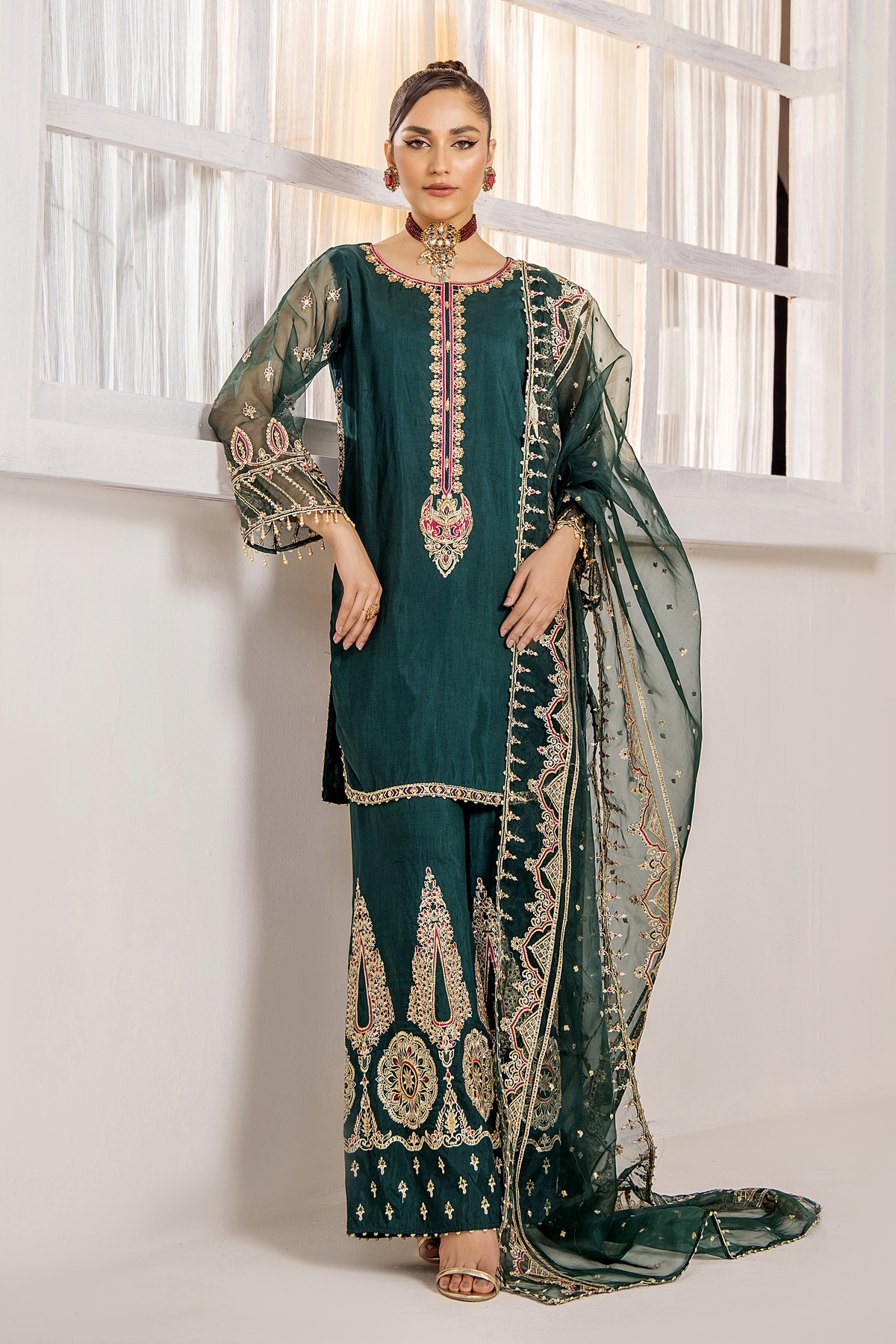 Rajwani | Luxury Formals |Xenia green by Rajwani - Designer Dress - Type: Ladies Clothes - Available at Libayah - 100% Original
