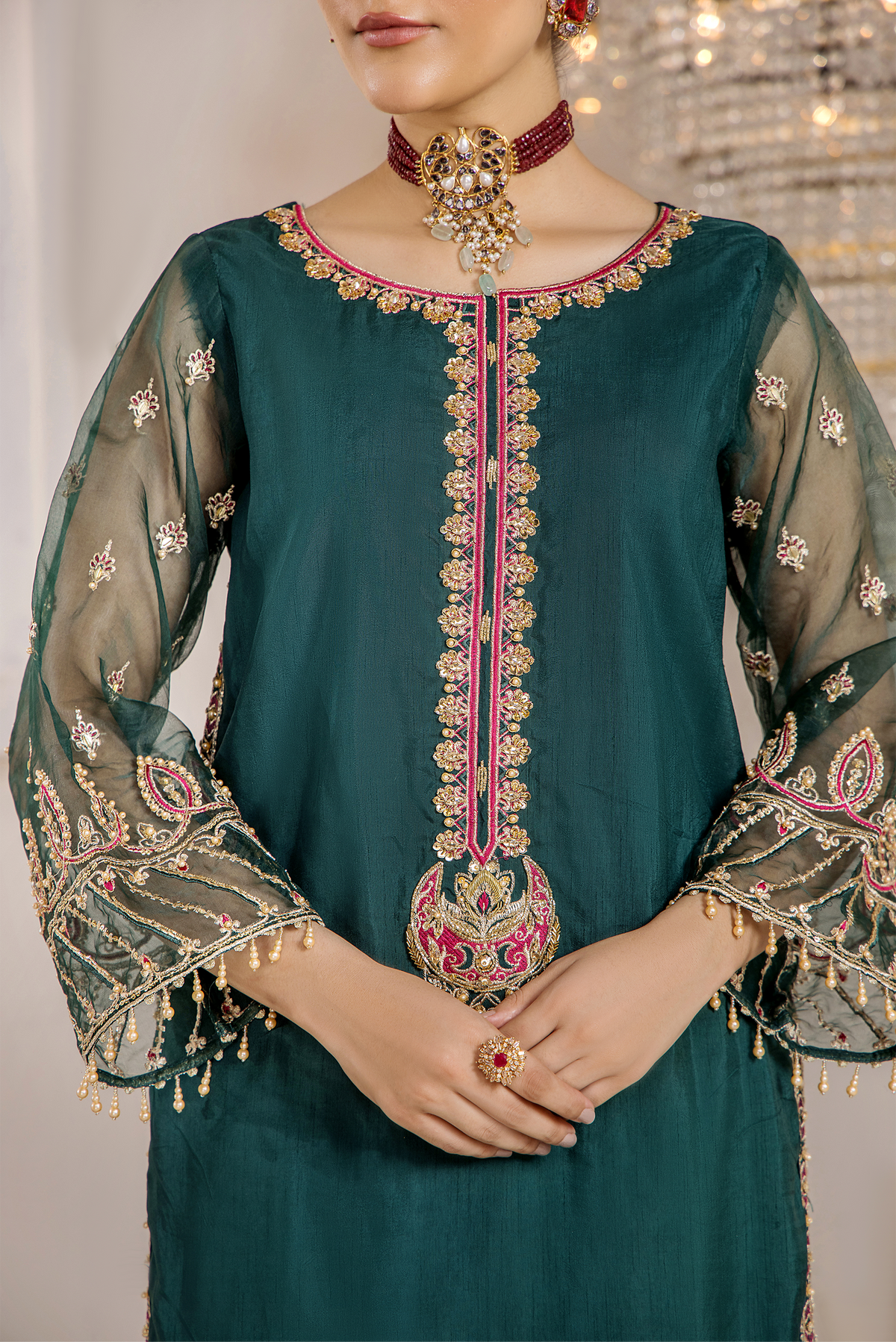 Rajwani | Luxury Formals |Xenia green by Rajwani - Designer Dress - Type: Ladies Clothes - Available at Libayah - 100% Original