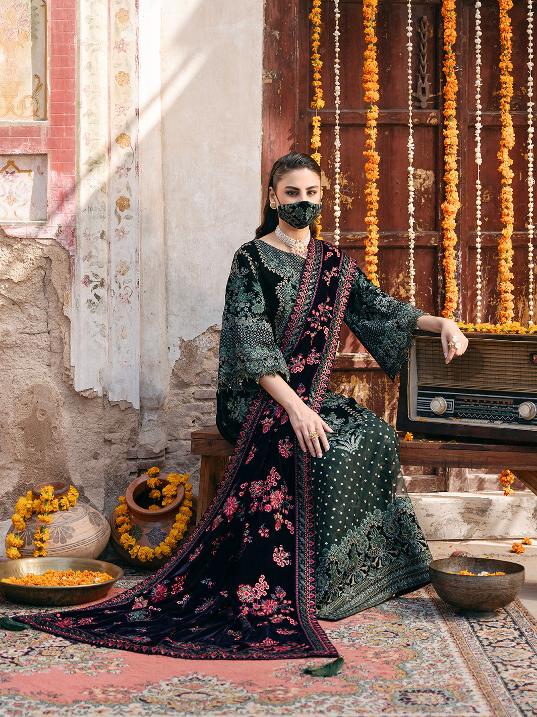 Flossie | Siara Velvet Formals | V-102 - B by Flossie - Designer Dress - Type: Ladies Clothes - Available at Libayah - 100% Original