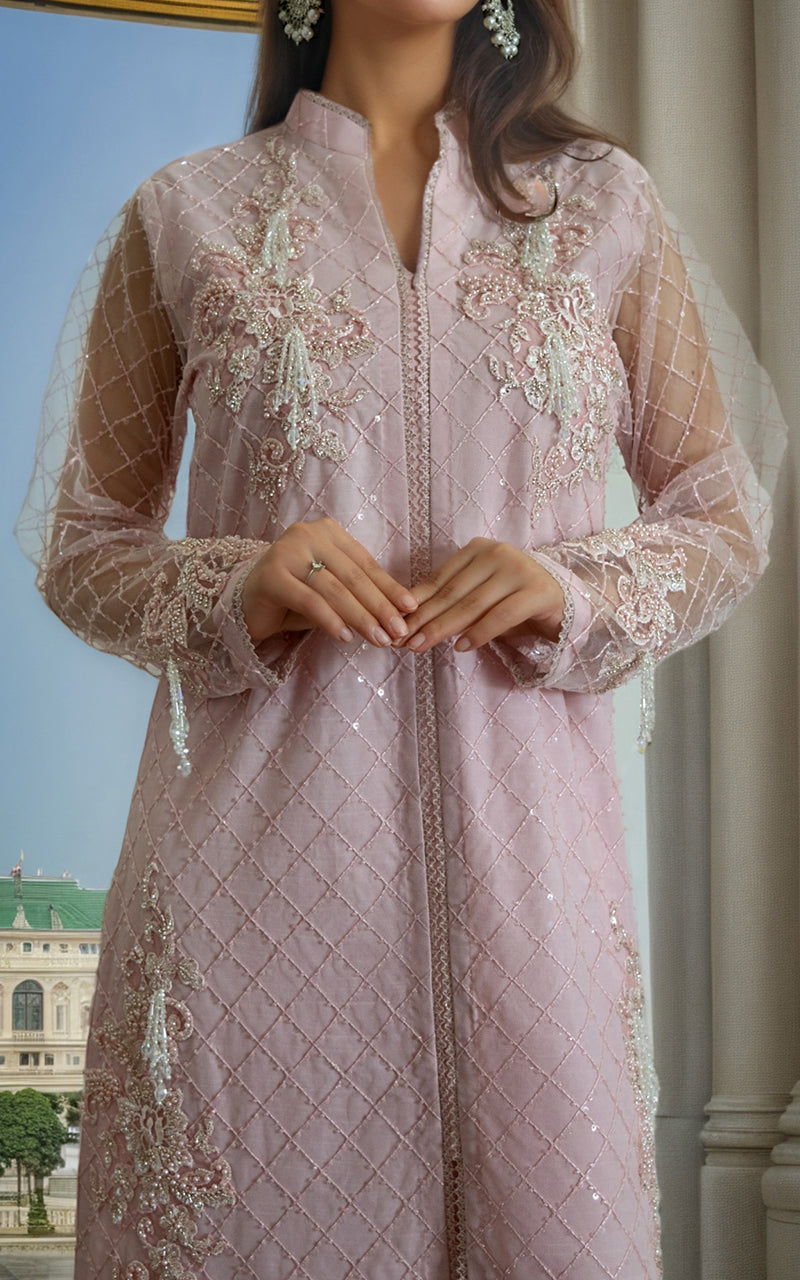 Threads and Motifs | Formal Dresses 25 | Net Embroidered Jacket With Trouser by Threads and Motifs - Designer Dress  - Type : Ladies Clothes - Available at Libayah - 100% Original 