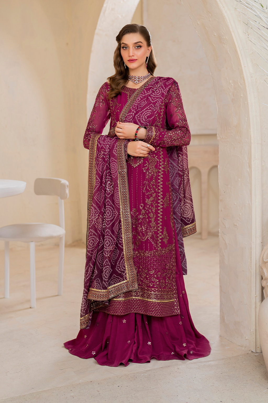 Iznik | Chinnon Chiffon | CC-45 Embroidered Chiffon by Iznik - Designer Dress - Type: Formal - Available at Libayah - 100% Original