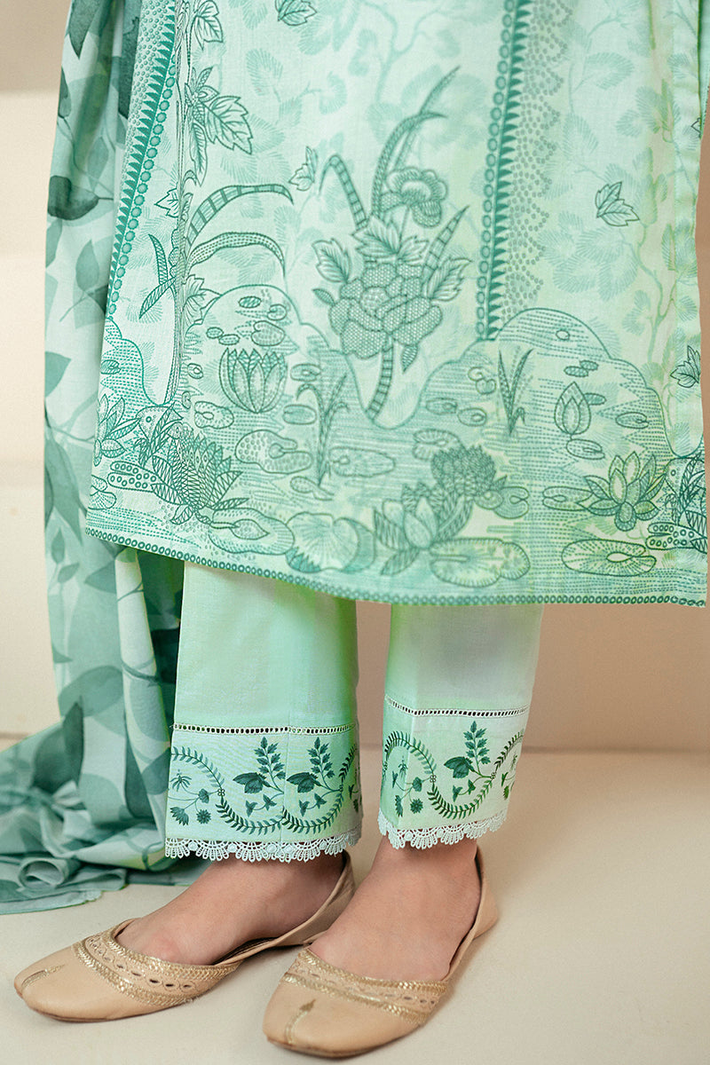 Cross Stitch | Daily Lawn 24 | MINTY MEADOW-3 PIECE LAWN SUIT