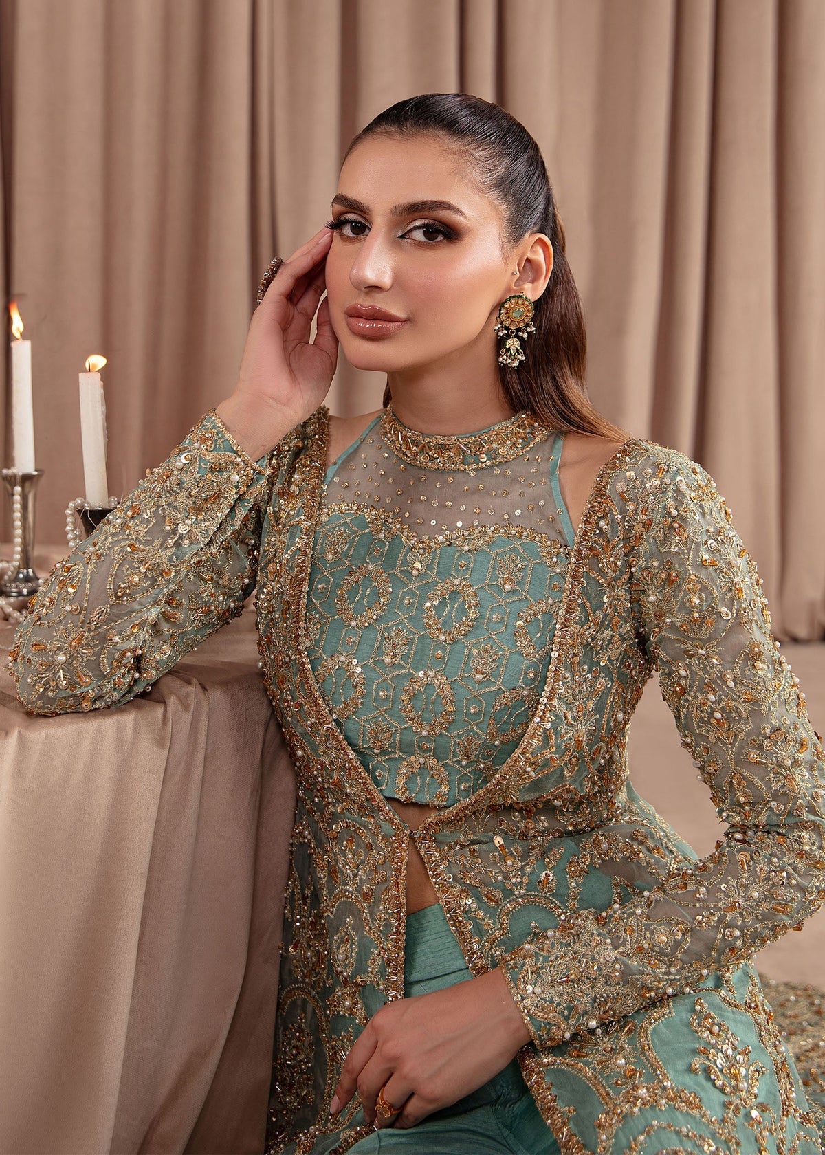 Kanwal Malik | Wedding Formals and Bridals | Aquamarine by Kanwal Malik - Designer Dress - Type: Ladies Clothes - Available at Libayah - 100% Original