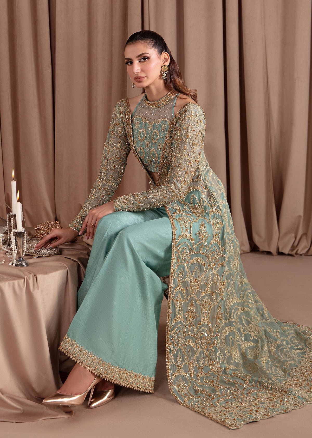 Kanwal Malik | Wedding Formals and Bridals | Aquamarine by Kanwal Malik - Designer Dress - Type: Ladies Clothes - Available at Libayah - 100% Original