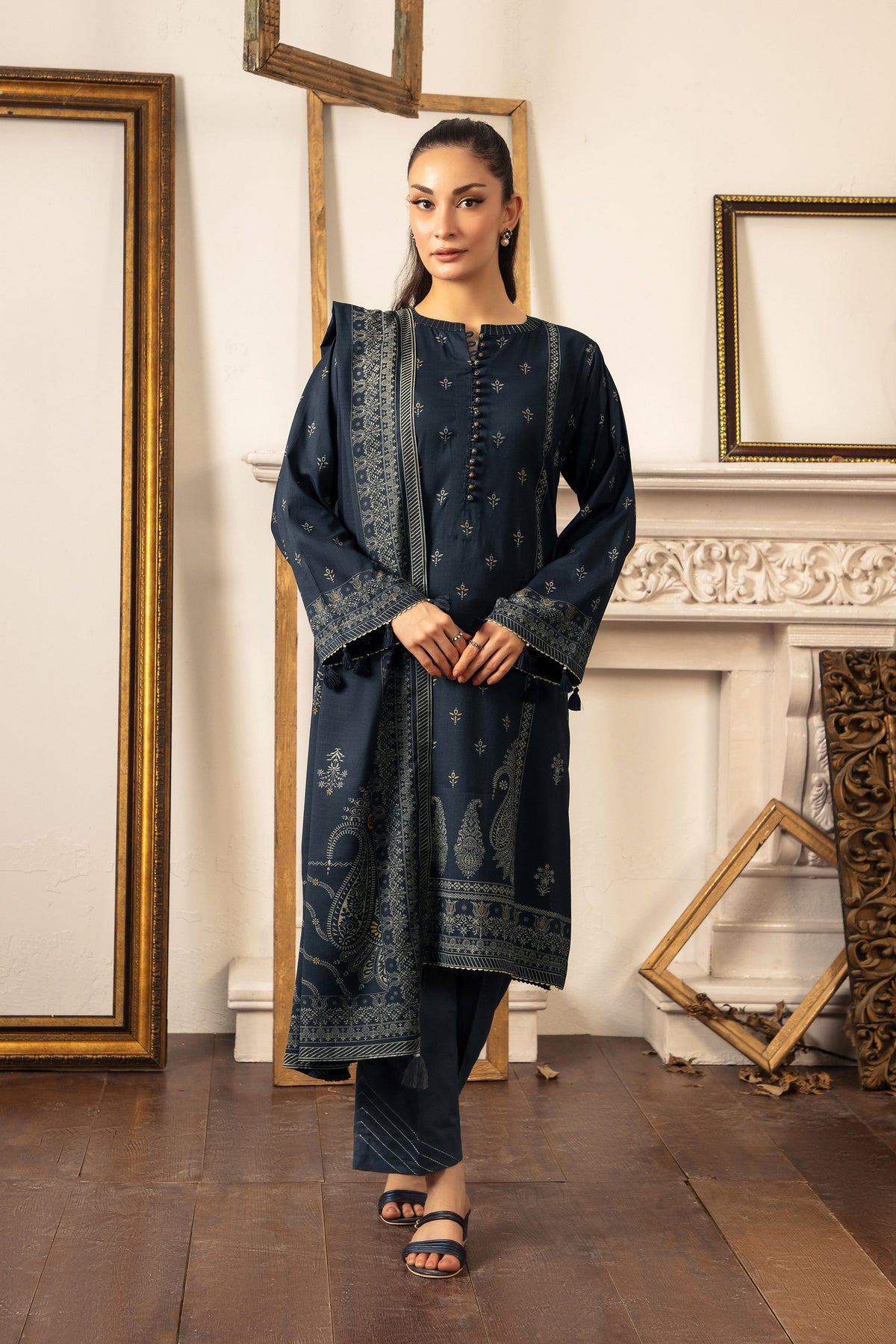 0007-C – authentic Pakistani dress from the LSM Winter Marina 25 collection for women in the UK
