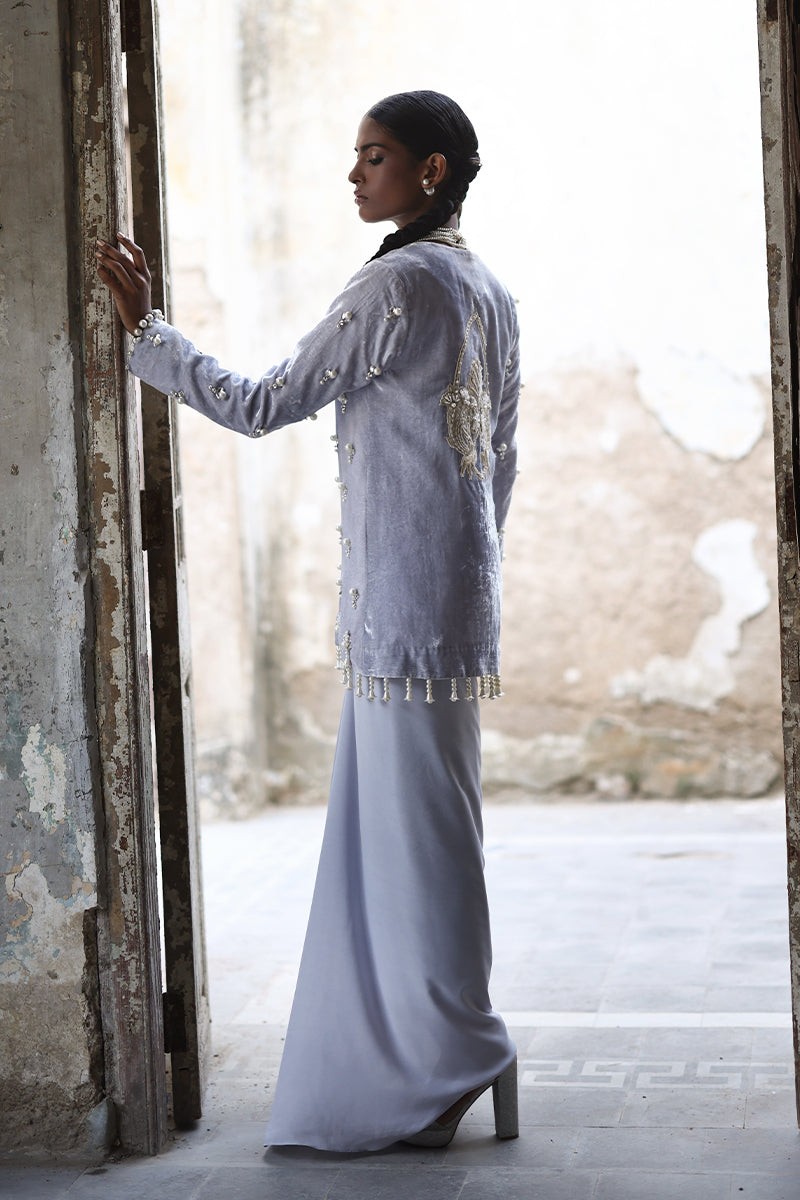 Wardha Saleem | Pure Velvet 25 | Afra - Designer Dress - Type : Ladies Clothes - Available at Libayah - 100% Original