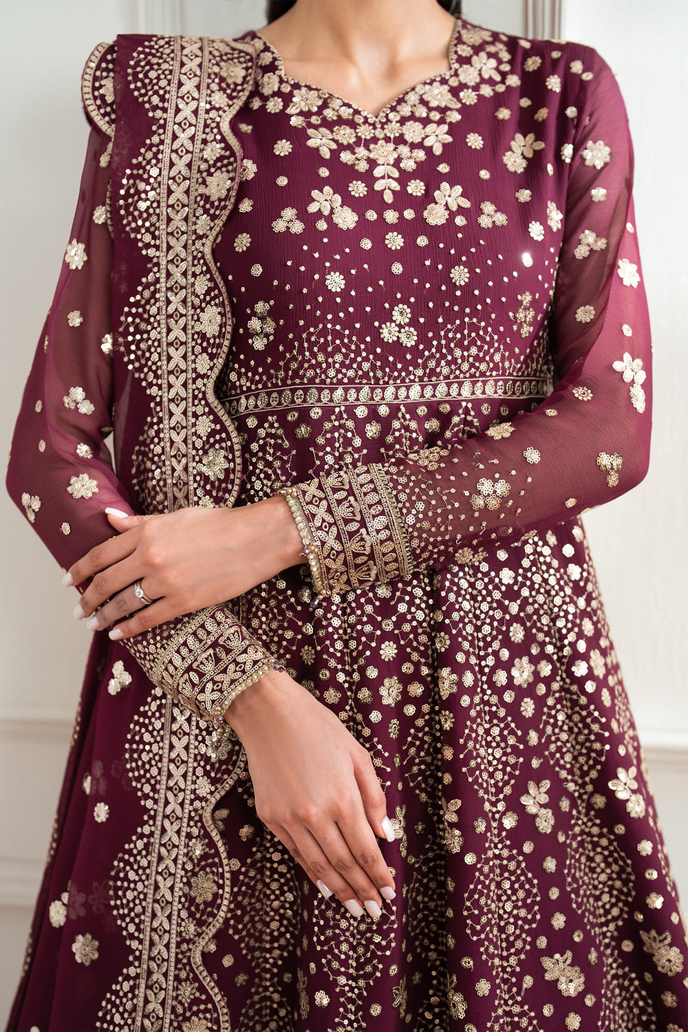 Farasha | Essence Formals 25 | Maroon Empress by Farasha - Designer Dress  - Type : Ladies Clothes - Available at Libayah - 100% Original 