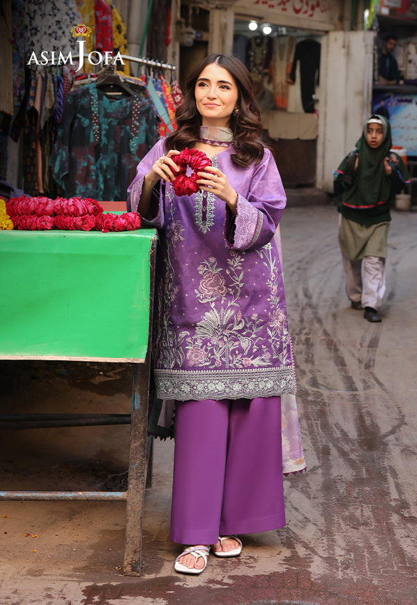 Asim Jofa | Summer Rhapsody | AJUBU-07 Embroidered Lawn by Asim Jofa - Designer Dress  - Type : Ladies Clothes - Available at Libayah - 100% Original 