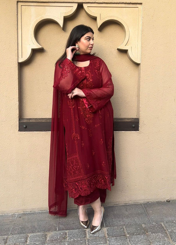 Sahane | Luxury Lawn and Formal Dresses | SAH-1011 Scarlet - Ella Formals by Sahane - Designer Dress - Type: Formal - Available at Libayah - 100% Original