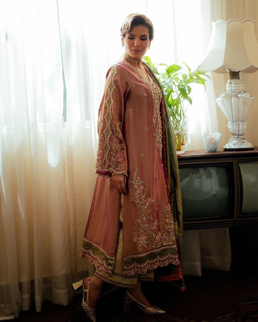 Mushq | Sunehri Lama Silk | Seema by Mushq - Designer Dress  - Type : Ladies Clothes - Available at Libayah - 100% Original 