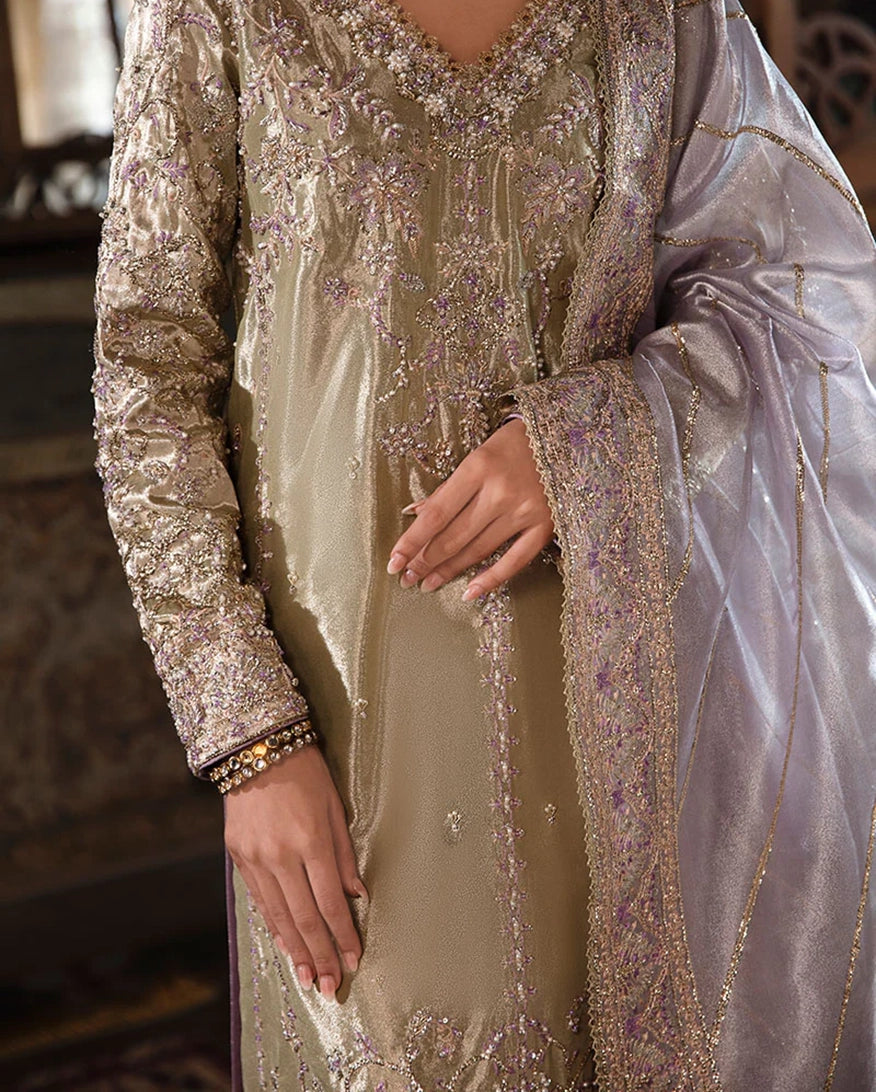 Mushq | Sunehri Lama Silk | Zyva by Mushq - Designer Dress  - Type : Ladies Clothes - Available at Libayah - 100% Original 