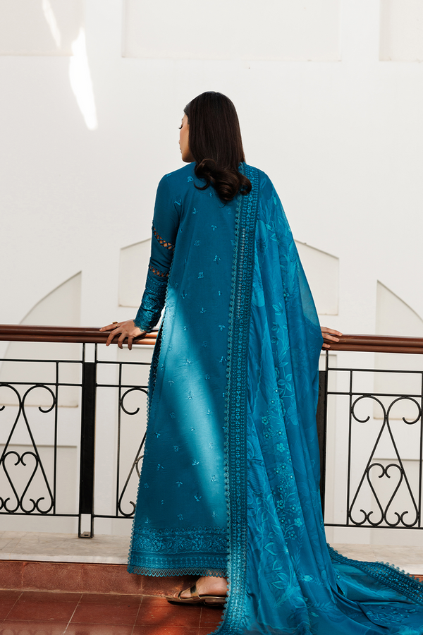 Emaan Adeel | Mirabelle Festive Luxury Lawn | FLORAISON by Emaan Adeel - Designer Dress  - Type : Ladies Clothes - Available at Libayah - 100% Original 
