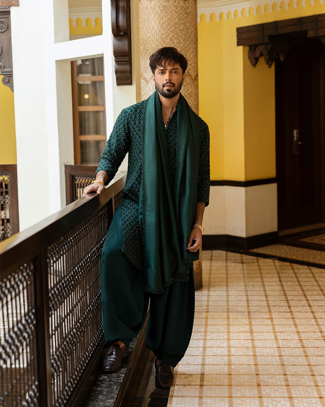 Pakistani Menswear | Faiza Saqlain | Taavi by Faiza Saqlain - Designer Dress - Type: MensWear - Available at Libayah - 100% Original