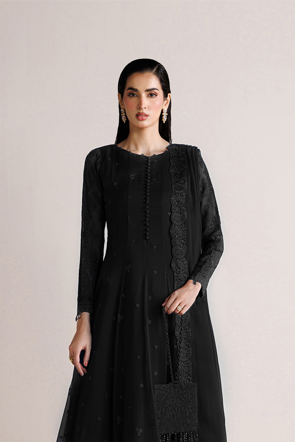 Farasha | Chiffon Essentials 26 | Black Dahlia by Farasha - Designer Dress  - Type : Ladies Clothes - Available at Libayah - 100% Original 