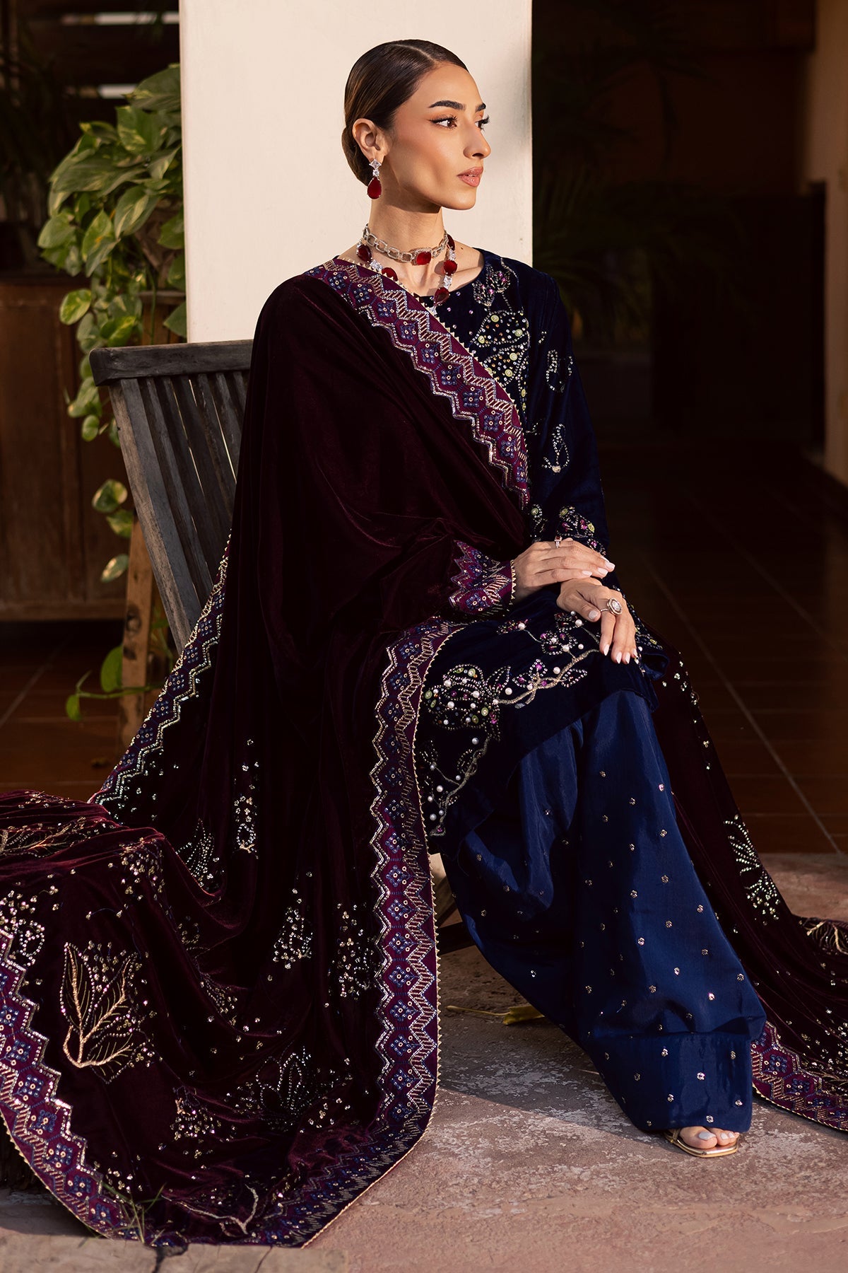 Nureh | Maya Velvet | NW-116 by Nureh - Designer Dress  - Type : Ladies Clothes - Available at Libayah - 100% Original 