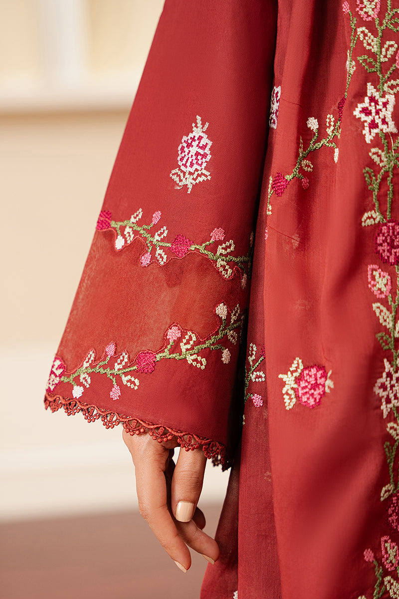 Cross Stitch | Embroidered Lawn Mahiri 24 | SYLVAN RED by Cross Stitch - Designer Dress - Type: Luxury - Available at Libayah - 100% Original
