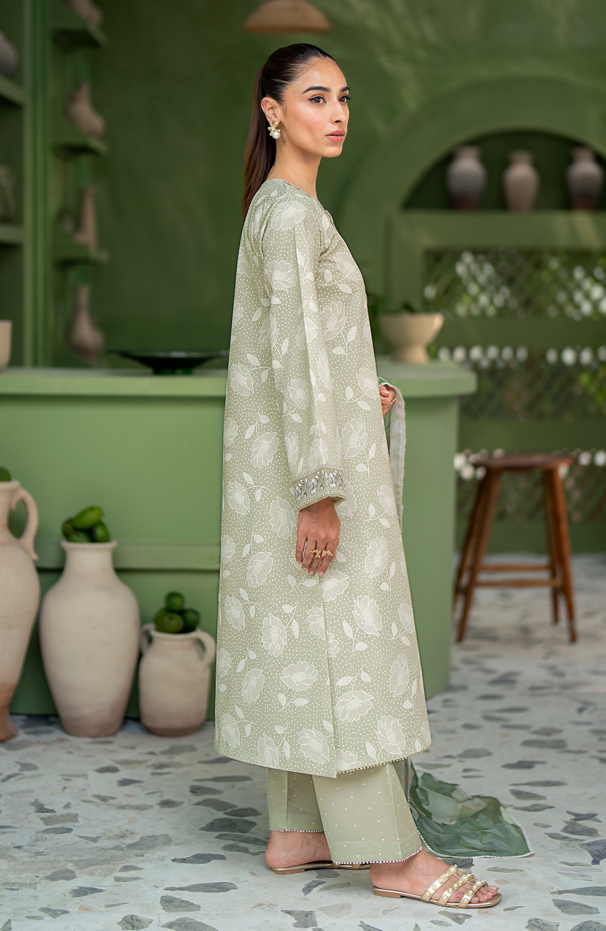 Seran | Artisan Lawn 25 | PISTACHE by Seran - Designer Dress - Type: Ladies Clothes - Available at Libayah - 100% Original