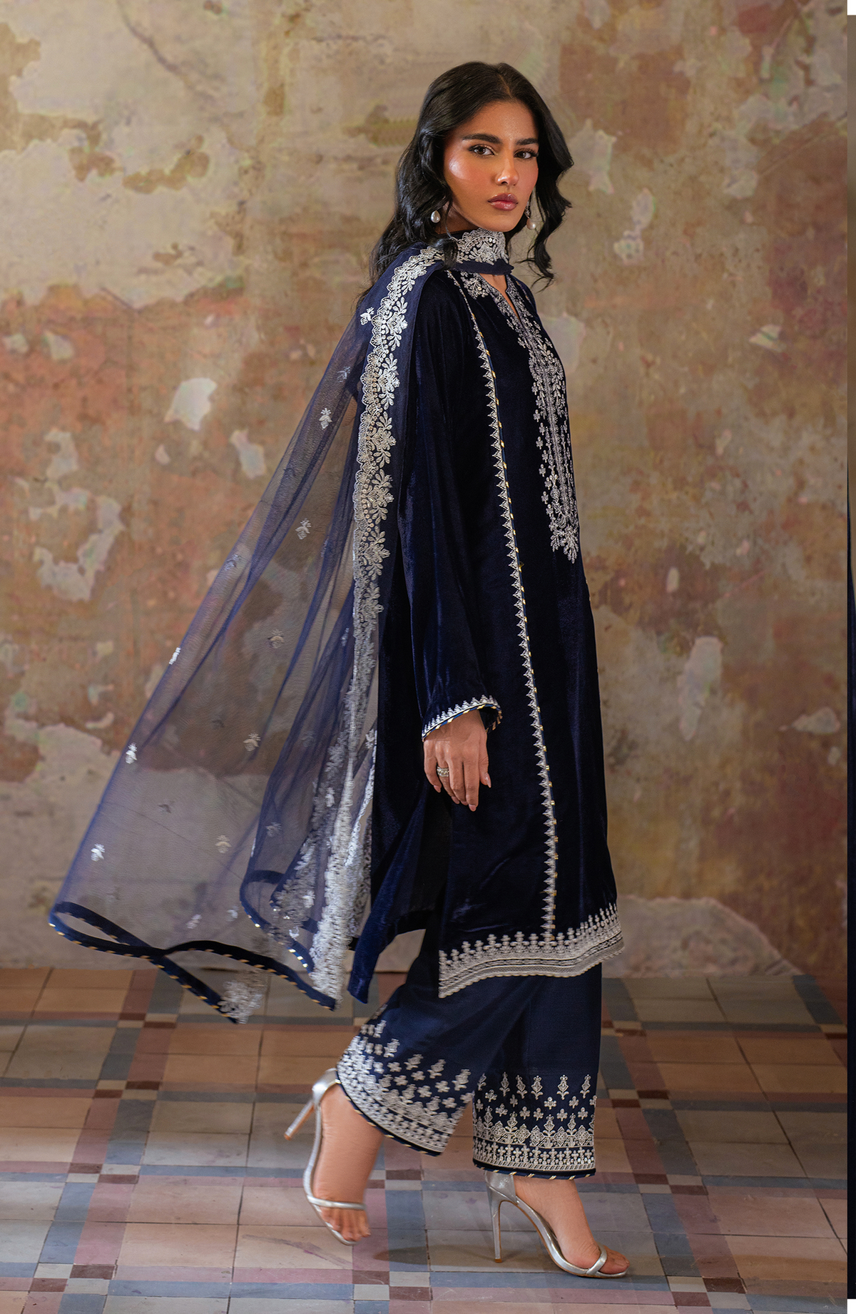 Seran | Velmor Velvet 24 | MARINE by Seran - Designer Dress - Type: Ladies Clothes - Available at Libayah - 100% Original