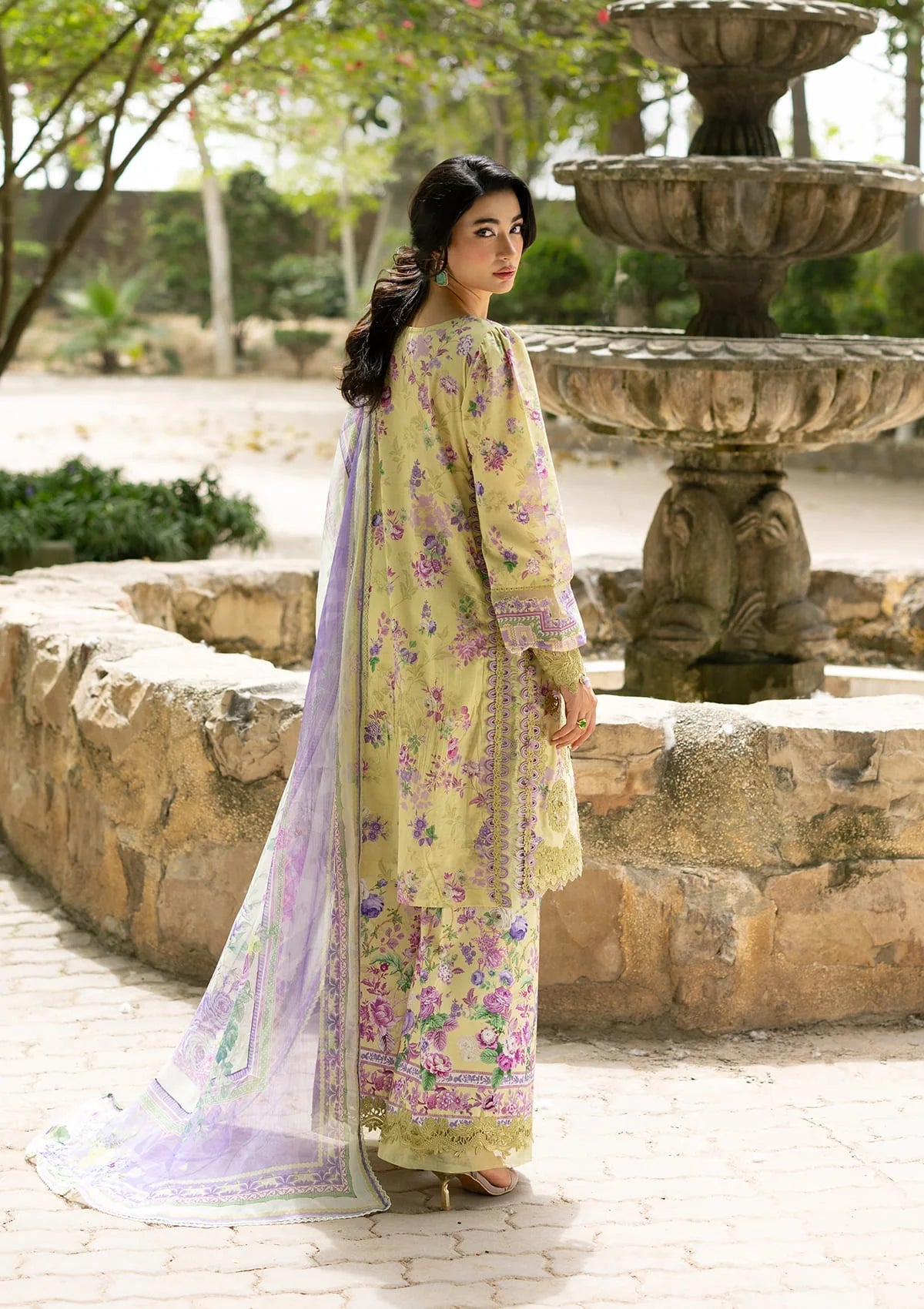 Elaf Premium | Signature Embroidered Lawn with Chiffon Collection 26 | ESG-8A OLIVIA by Elaf Premium - Designer Dress  - Type : Ladies Clothes - Available at Libayah - 100% Original 