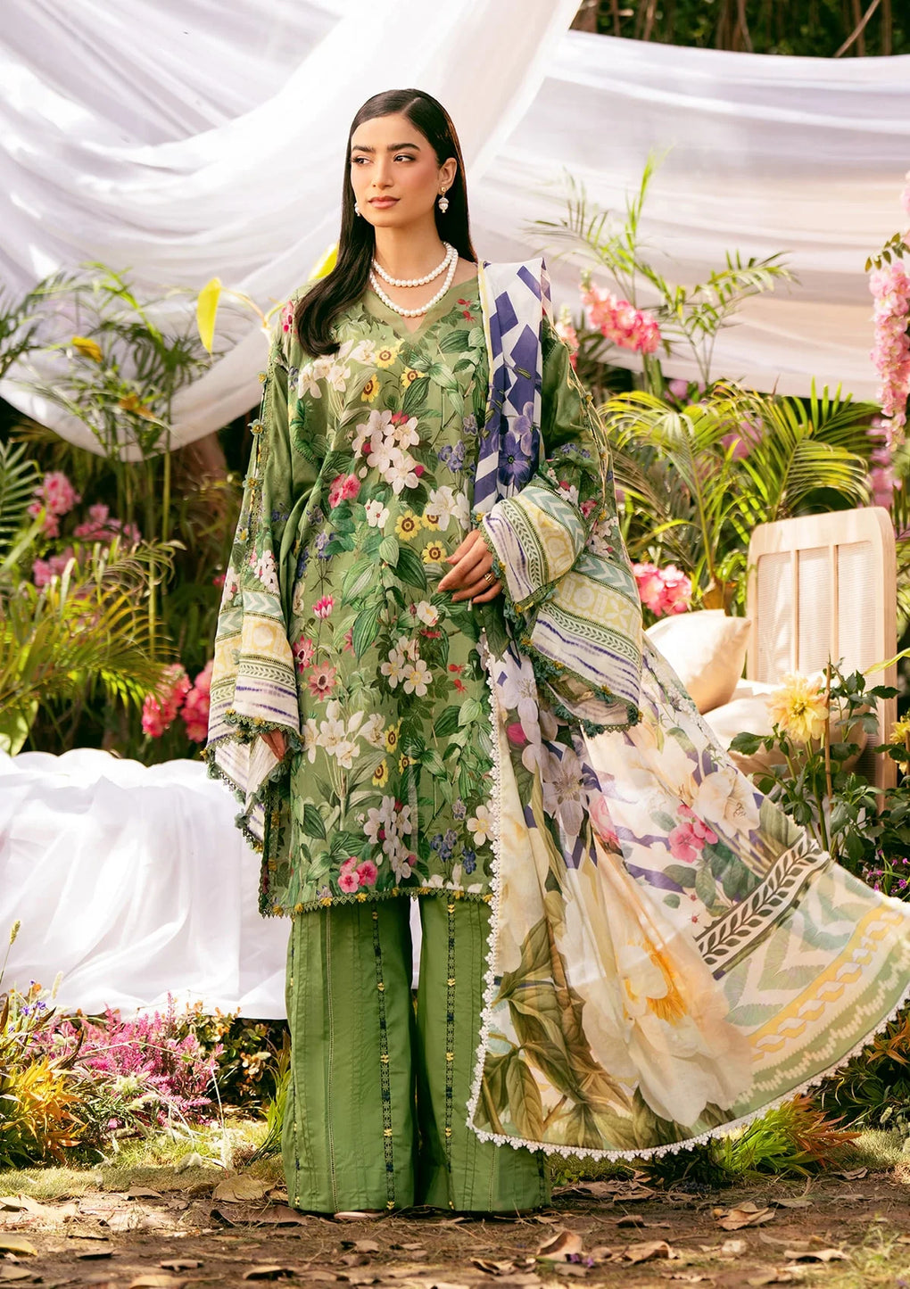 Elaf Premium | Prints 25 | EPS-1B GREEN EDEN by Elaf Premium - Designer Dress - Type: Ladies Clothes - Available at Libayah - 100% Original