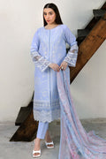 Farasha | Summer Weaves Embroidered Lawn | Serene Blue by Farasha - Designer Dress - Type: Ladies Clothes - Available at Libayah - 100% Original