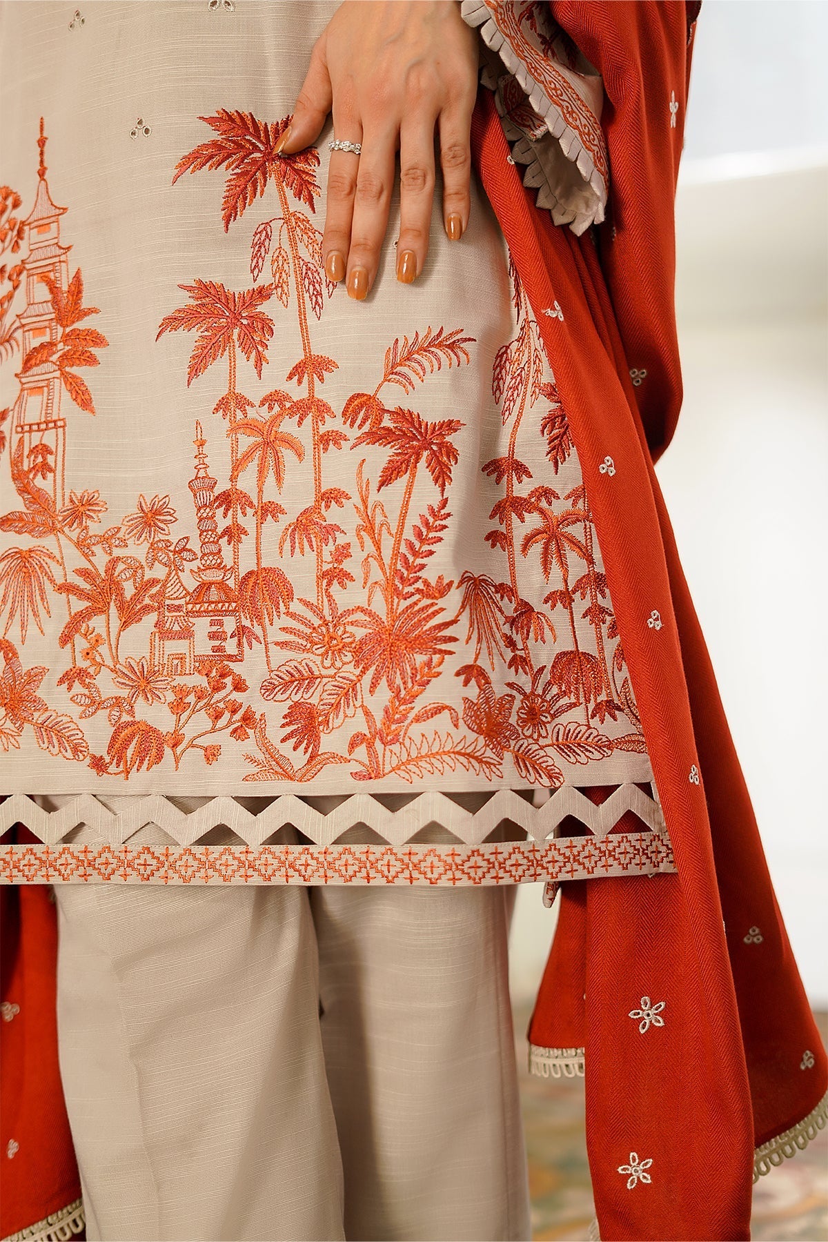 Sahar | Autumn Winter 2024 | Copper Cascade by Sahar - Designer Dress - Type: Ladies Clothes - Available at Libayah - 100% Original