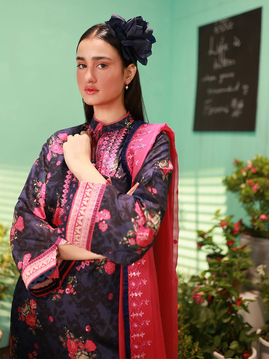 Salitex | Izel Lawn 24 | DAISY- LUXURY LAWN EMBROIDERED SUIT by Salitex - Designer Dress - Type: Casuals - Available at Libayah - 100% Original