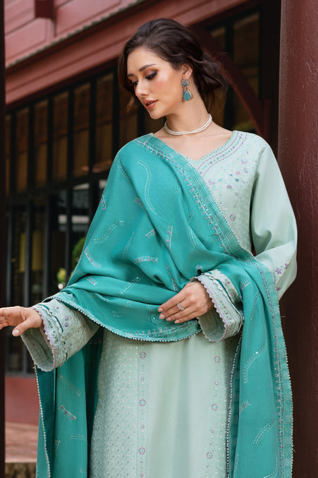 Naqshi | Nuri Khaddar Velvet Marina | Salsabeel by Naqshi - Designer Dress  - Type : Ladies Clothes - Available at Libayah - 100% Original 