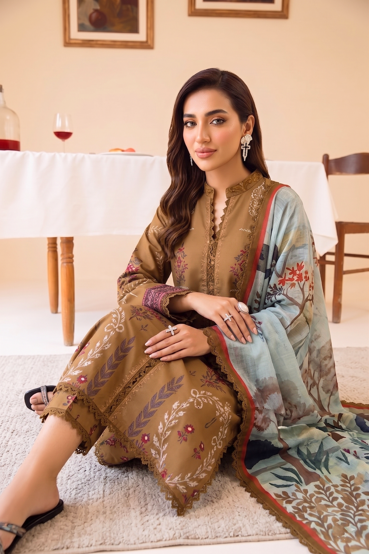Faiza Faisal | FNF Printed Lawn | DUNE AURA by Faiza Faisal - Designer Dress  - Type : Ladies Clothes - Available at Libayah - 100% Original 