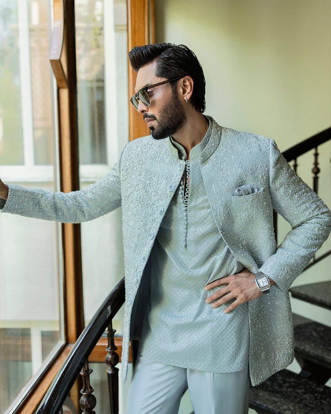 Pakistani Menswear | Faiza Saqlain | Wayez by Faiza Saqlain - Designer Dress - Type: MensWear - Available at Libayah - 100% Original