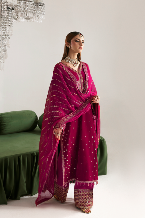 SHAHNAZ – authentic Pakistani formal dress from the Emaan Adeel Zarposh Velvet 25 collection for women in the UK.