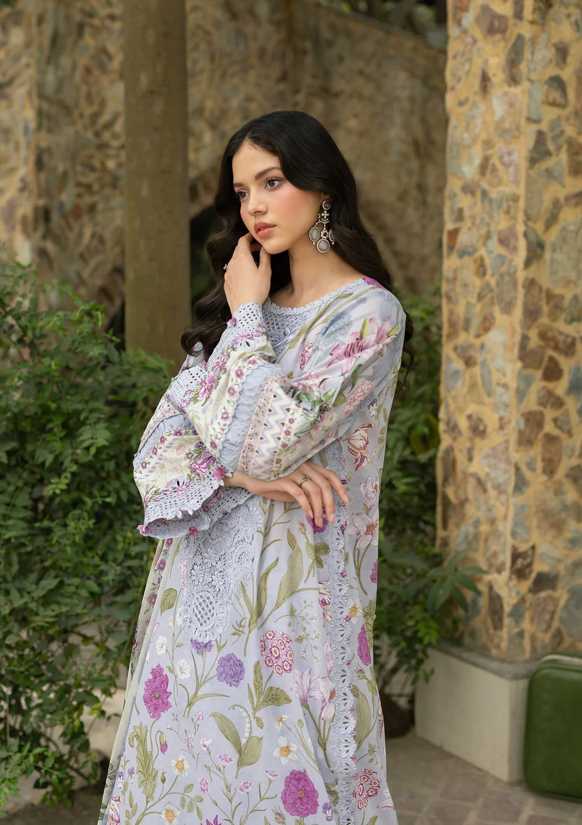 Elaf Premium | Signature Embroidered Lawn with Chiffon Collection 26 | ESG-5A ARIANA by Elaf Premium - Designer Dress  - Type : Ladies Clothes - Available at Libayah - 100% Original 
