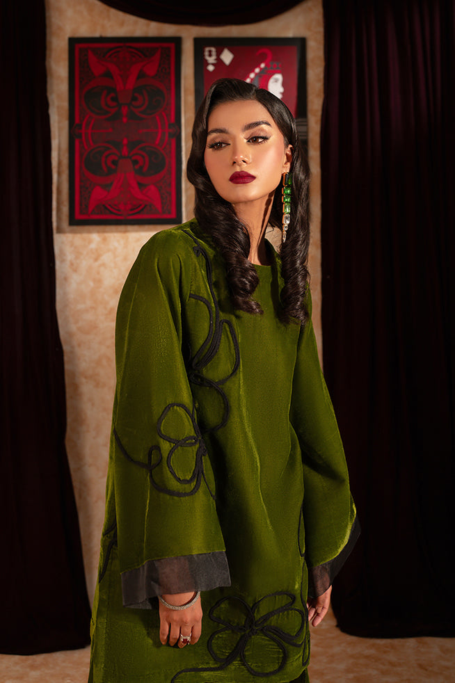 Fozia Khalid | Velvet Deck | Clover by Fozia Khalid - Designer Dress - Type: Formal - Available at Libayah - 100% Original