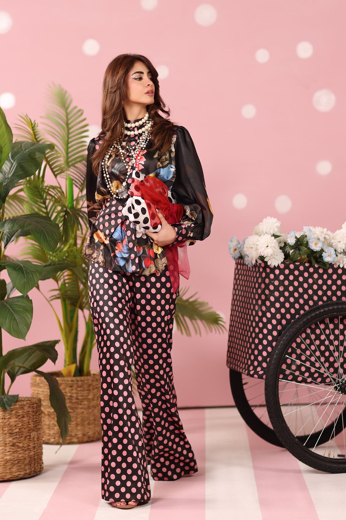 Musferah Saad | Resort Collection | Polka Panache by Musferah Saad - Designer Dress  - Type : Ladies Clothes - Available at Libayah - 100% Original 