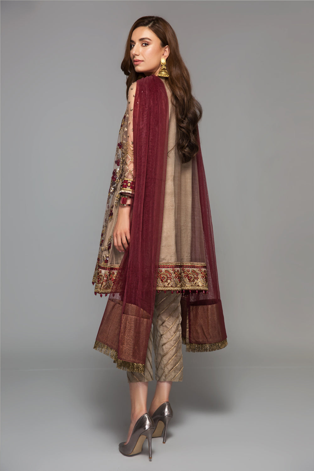 Baroque | Formals Collection | EMBROIDERED NET UF-14 by Baroque - Designer Dress  - Type : Ladies Clothes - Available at Libayah - 100% Original 