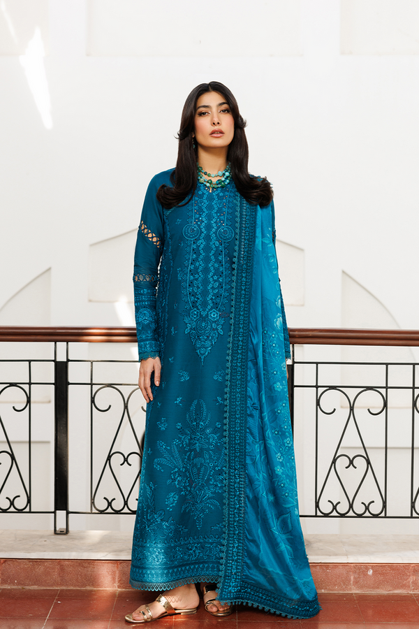 Emaan Adeel | Mirabelle Festive Luxury Lawn | FLORAISON by Emaan Adeel - Designer Dress  - Type : Ladies Clothes - Available at Libayah - 100% Original 