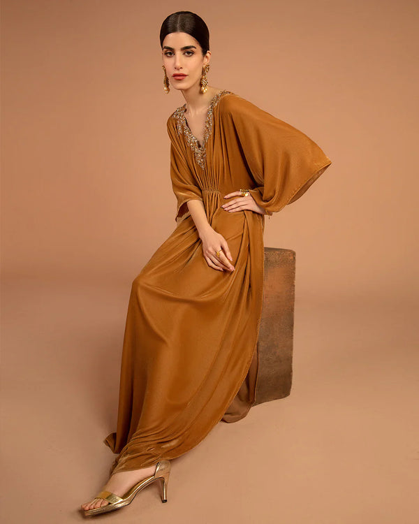 Faiza Saqlain | Aleira Evening Edit 24 | Altin by Faiza Saqlain - Designer Dress - Type: Ladies Clothes - Available at Libayah - 100% Original