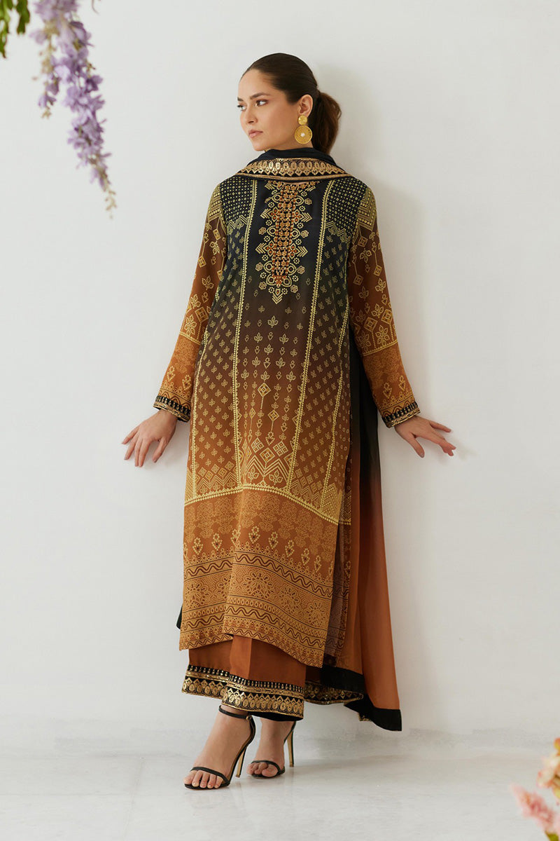 Mina Hasan | Signature Pret | Ombre Chunri - by Libayah - Registered Vendor of : Mina Hasan - 100% Original Designer Dress