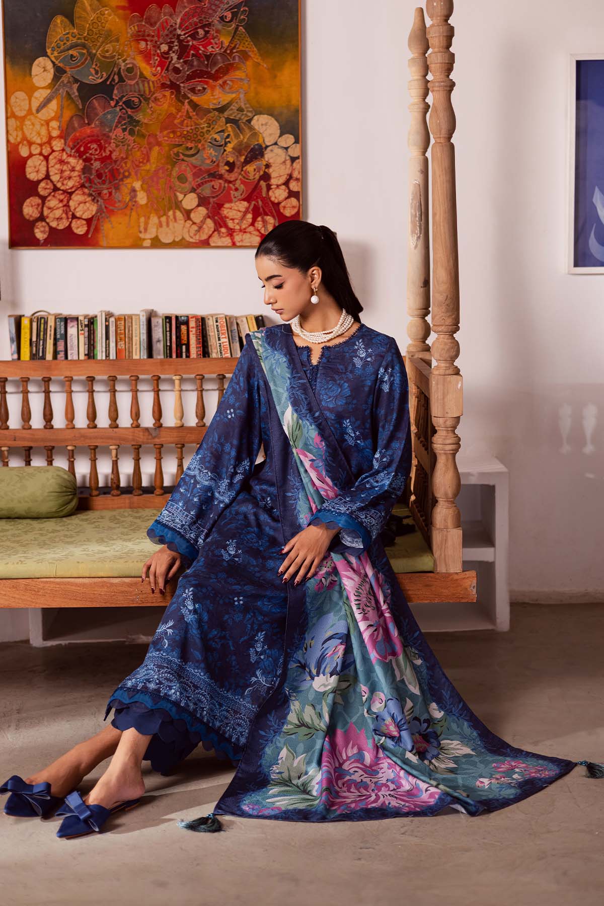SP-188 – authentic Pakistani dress from the Nureh Linen Jacquard collection for women in the UK.