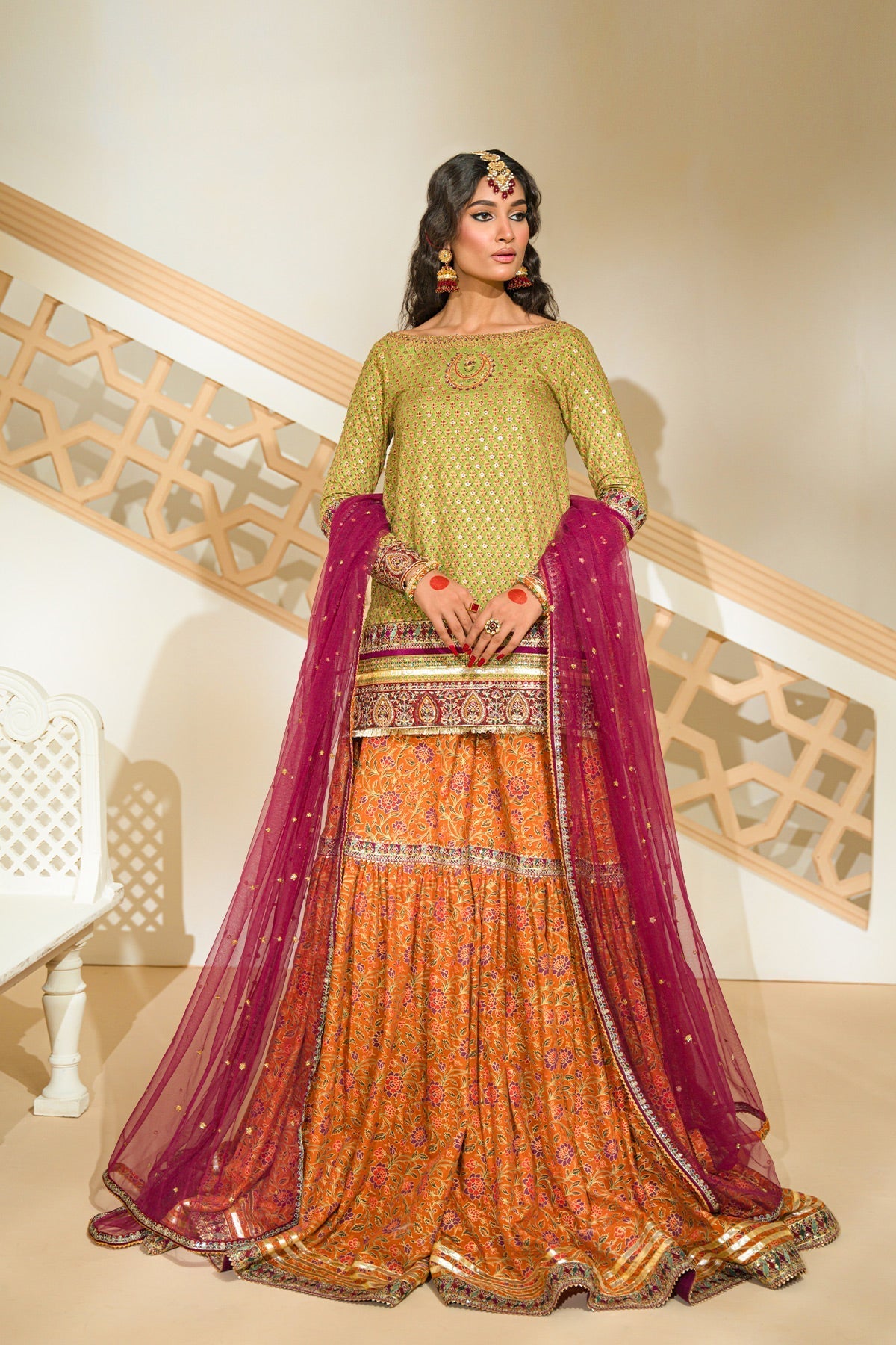 Mina Kashif | Wedding Formals | Gul-e-lala by Mina Kashif - Designer Dress - Type: Bridal - Available at Libayah - 100% Original