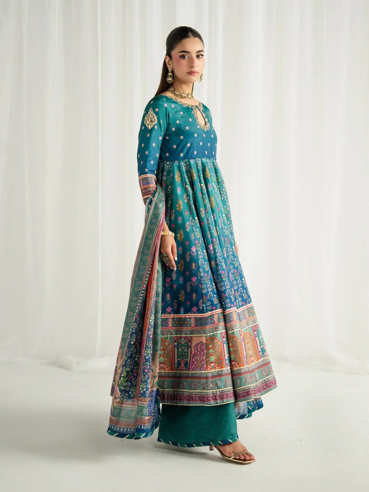 Gulaal | Aira Printed Silk | Azure by Gulaal - Designer Dress  - Type : Ladies Clothes - Available at Libayah - 100% Original 