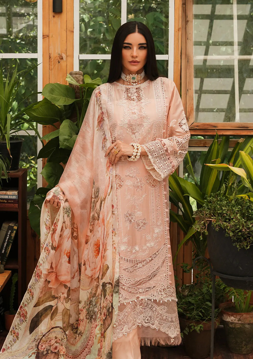 Kahf Premium | Luxury Lawn 24 | KLE-03A Flamingo by Kahf Premium - Designer Dress - Type: Ladies Clothes - Available at Libayah - 100% Original