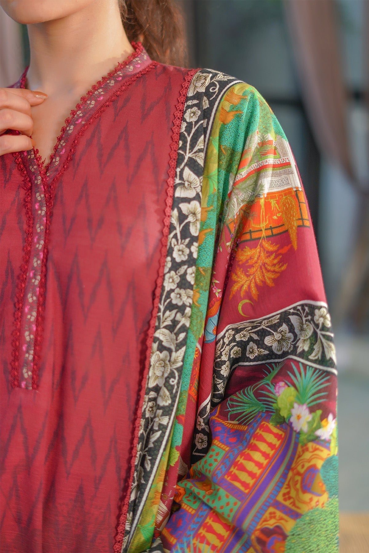 Sahar | Autumn Winter 2024 | Crimson Petal by Sahar - Designer Dress - Type: Ladies Clothes - Available at Libayah - 100% Original