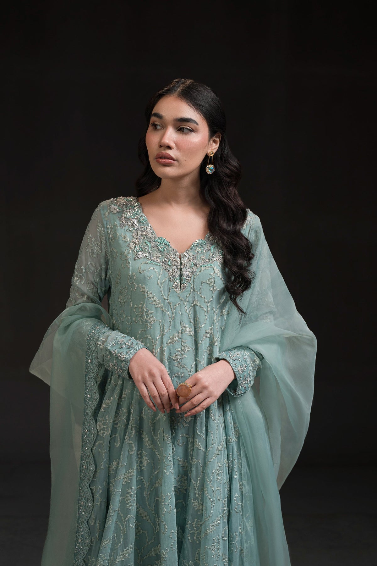 Ammara Khan | Glitz Luxury Pret 24 | SHORT PEPLUM KALIDAR (D-02) by Ammara Khan - Designer Dress - Type: Ladies Clothes - Available at Libayah - 100% Original