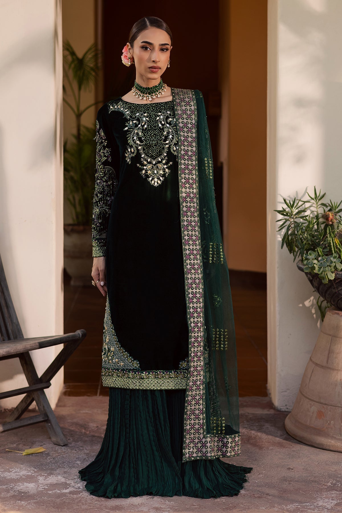 Nureh | Maya Velvet | NW-115 by Nureh - Designer Dress  - Type : Ladies Clothes - Available at Libayah - 100% Original 