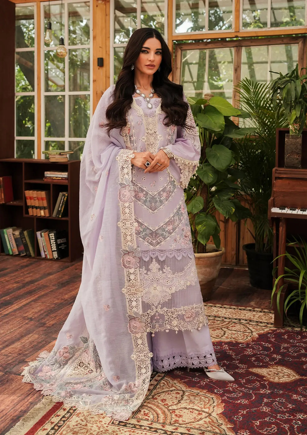 Kahf Premium | Luxury Lawn 24 | KLE-01B Lilac by Kahf Premium - Designer Dress - Type: Ladies Clothes - Available at Libayah - 100% Original