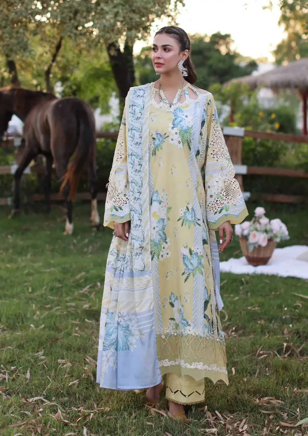 Elaf Premium | Prints Chikankari 24 | 05A CITRUS CRUSH by Elaf Premium - Designer Dress - Type: Ladies Clothes - Available at Libayah - 100% Original